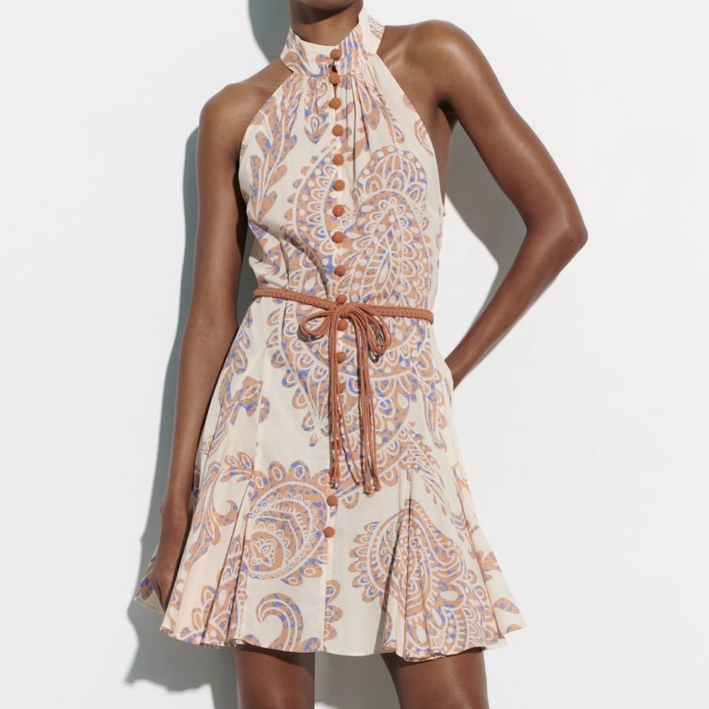 Zara belted print dress - small